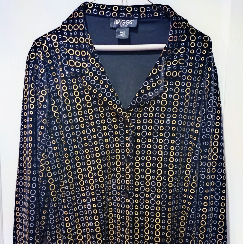 JUST IN TIME FOR THE HOLIDAYS! WOMEN'S BRIGGS VELVETY TOP, SIZE P XL, EUC. $10